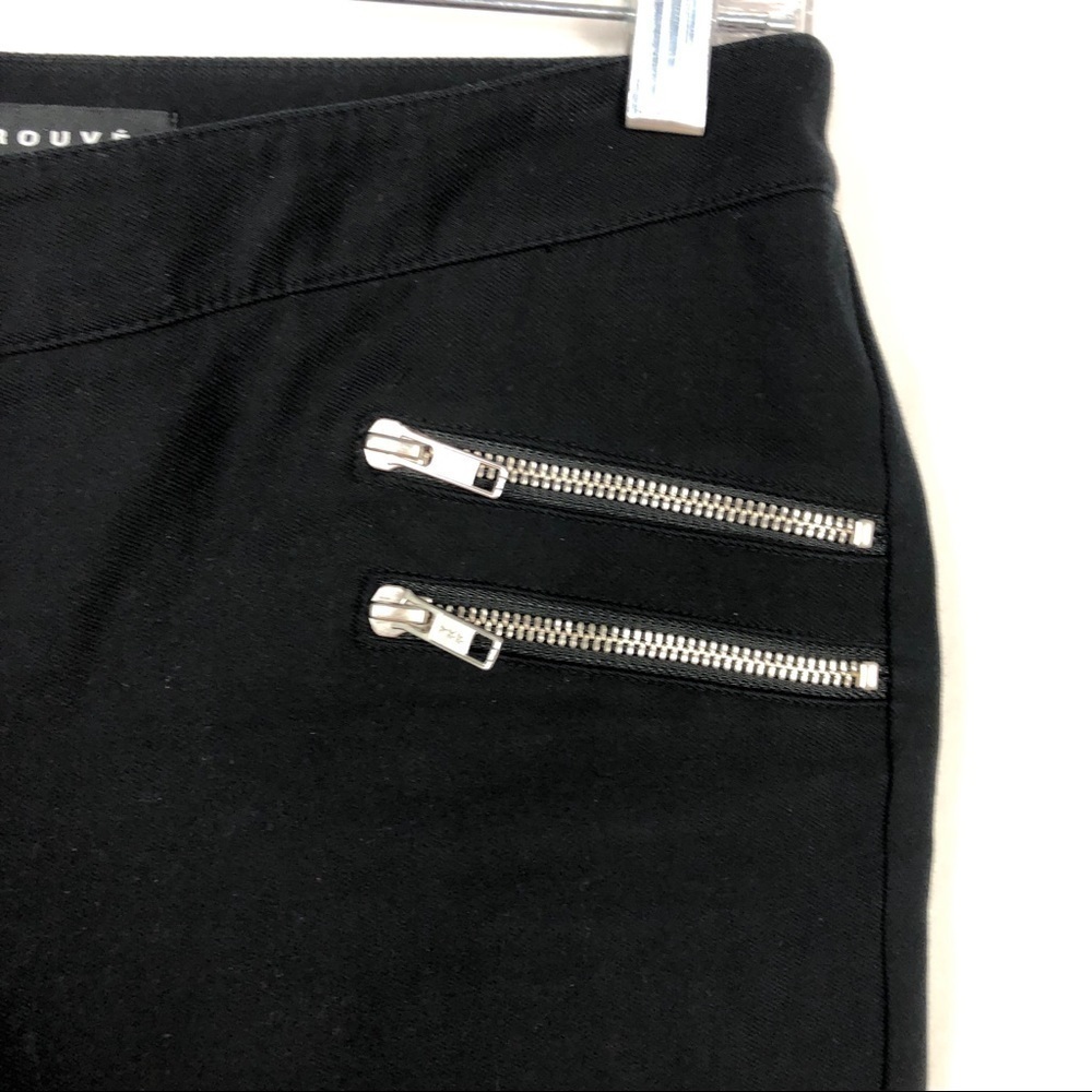 TROUVÉ black edgy zipper skinny jeans - Picture 2 of 8